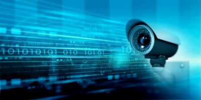 Modern CCTV Security Camera.Security system concept. 3d illustration